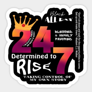 Black All Day 24/7 Slogan Graphic Sticker